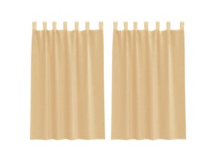 Lot de 2 rideaux en voile, voilages avec boucles sable 140x175 cm cf44322