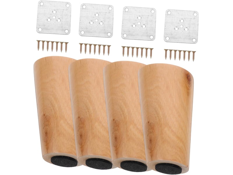  4pièces lot meuble de remplacement coniques pour commode lit table basse facile à installer avec patin antidérapant  - Conforama A