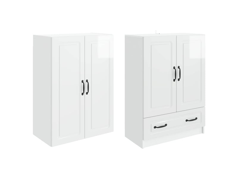  Buffet - ensemble de meubles 2 pc blanc brillant bois d'ingénierie  - Conforama D