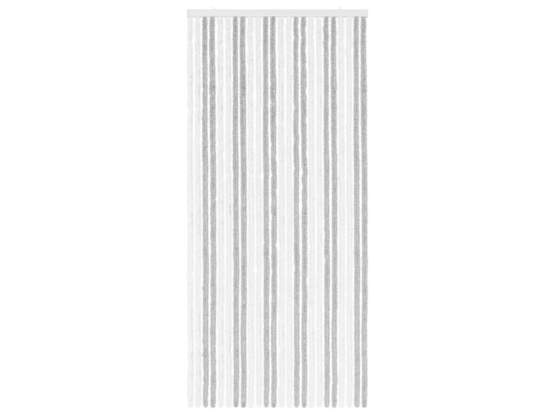  Rideau anti-insectes, moustiquaire en chenille gris clair et blanc cf43436  - Conforama C