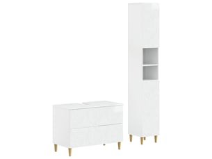 Ensemble de 2 meubles de salle de bain delft blanc brillant cf63104