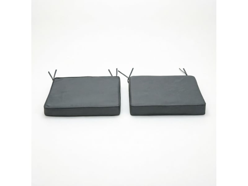  Lot de 2 coussins de chaise de jardin 45 x 45 cm gris foncé homvra  - Conforama A