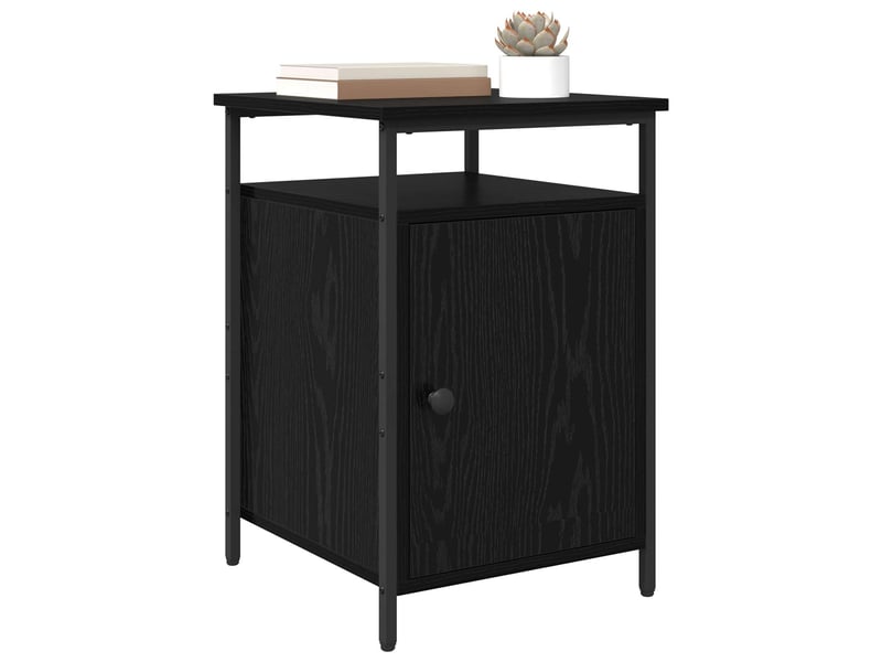 Table de chevet - cabinet de chevet - table de nuit 2 pièces chêne noir 40 x 42 x 60cm  - Conforama B
