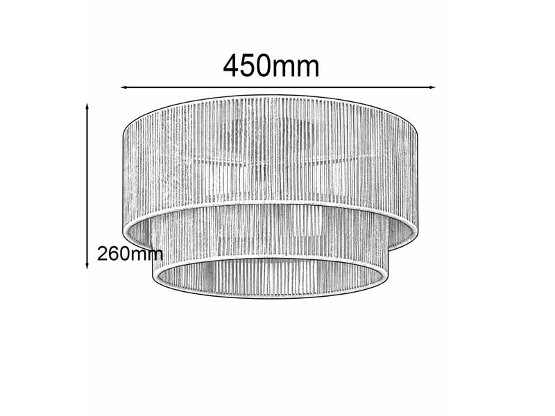  Plafonnier en corde de jute naturelle Ø450x260 mm, lampe artisanale style bohème, abat-jour décoratif C030-JUTE-DOUBLE-D45 - Conforama D