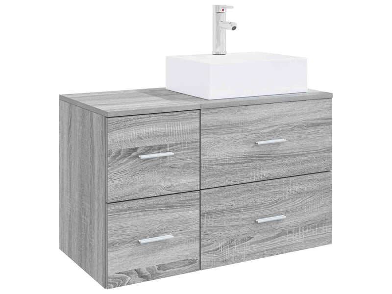  Ensemble de mobilier de salle de bain 2 pc sonoma gris cf64185  - Conforama A