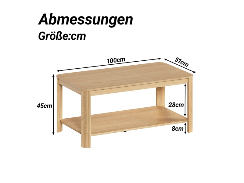  Table basse rectangulaire double niveau avec rangement 100x51 cm homvra  - Conforama E