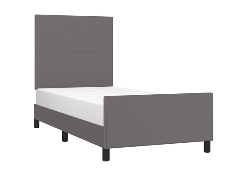 Lit simple- lit adulte - cadre de lit sans matelas gris 80x200 cm similicuir - Conforama B