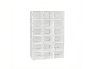 Boîtes rangement modèle modular, 18 pièces empilables, chaussures, livres, jouets, salle de bain