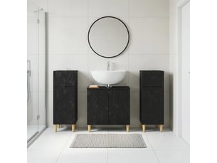 Ensemble de meuble de salle de bain 3 pièces delft noir cf63392