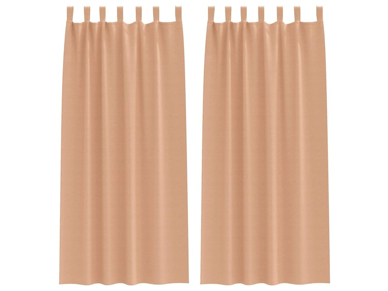 Lot de 2 rideaux occultants, rideaux black-out avec anneaux marron clair 245 x 140 cm cf44691 - Conforama A
