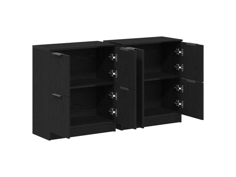  Buffet - bahut - meuble de rangement 2 pc chêne noir 60 x 30 x 70 cm bois d'ingénierie  - Conforama E