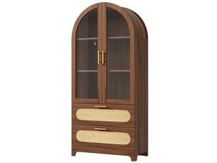 Vitrine coloris bois foncé OSUPNESSEE - 80 cmx175 cm