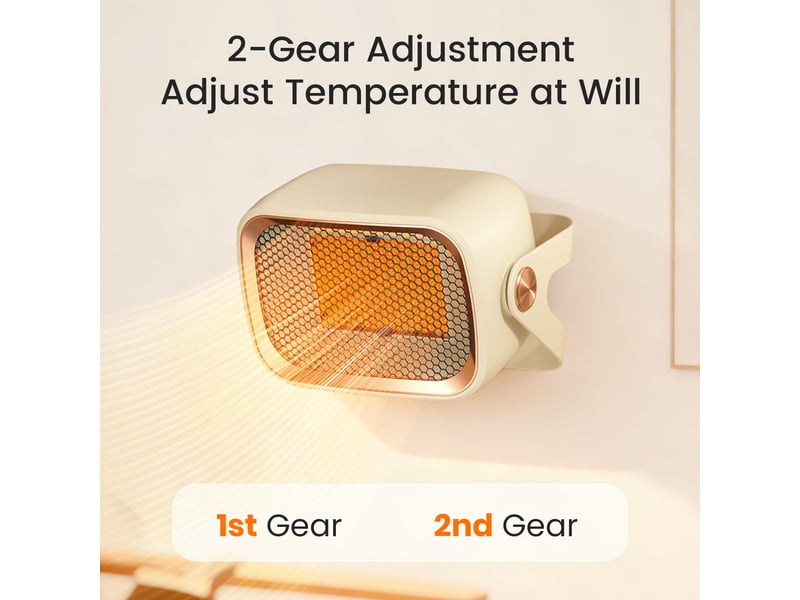  Chauffage soufflant ptc 1200w portable, 2 modes de chauffage, angle réglable 90°  - Conforama D