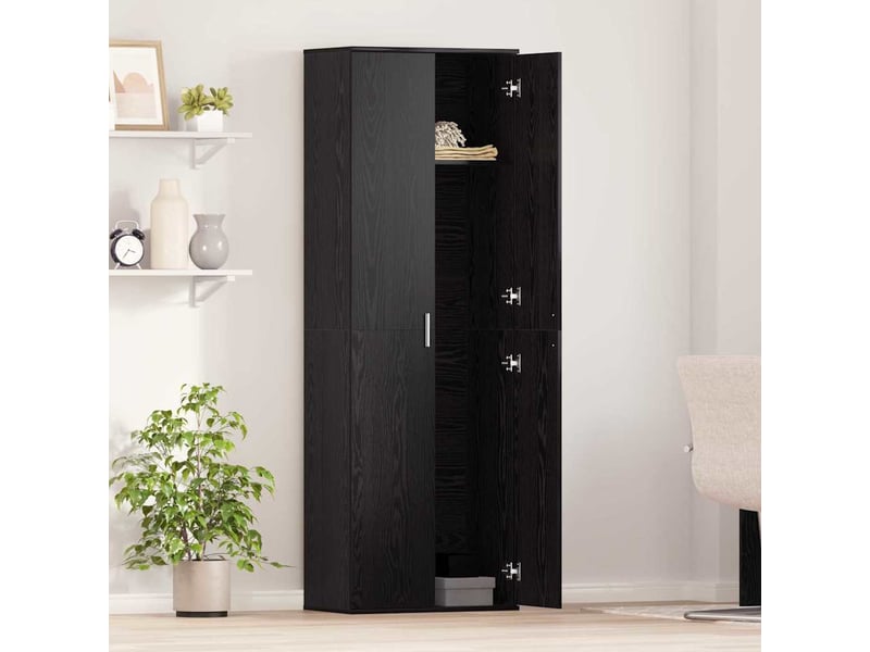  Highboard, meuble de rangement salon 60 x 35 x 180 cm bois d'ingénierie chêne noir  - Conforama D