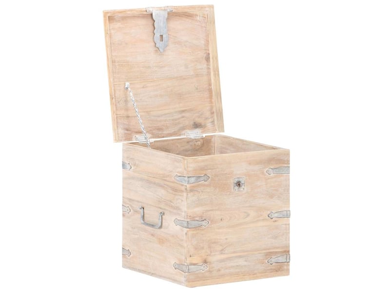  Coffre de rangement 40x40x40 cm bois d'acacia solide shl54901  - Conforama A