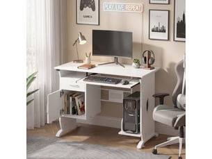 Bureau gaming ROLIPO 52 cm coloris blanc