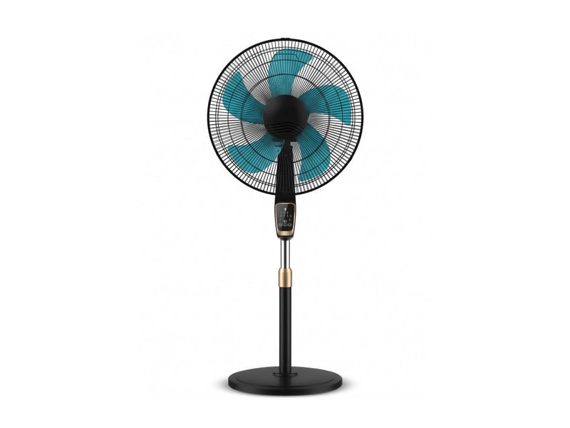  Ventilateur sur pied noir 45 cm - 75 w - télécommande - base solide  - Conforama B