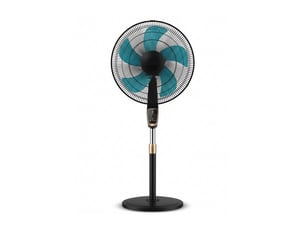 Ventilateur sur pied noir 45 cm - 75 w - télécommande - base solide