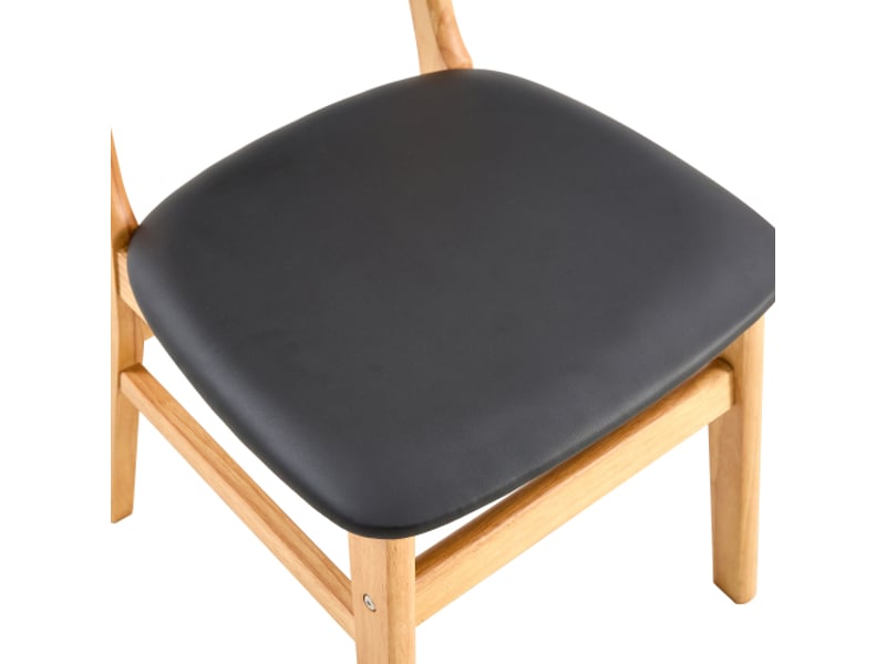 Ensemble de 2 chaises scandinaves: dossier rotin, bois massif, siège rembourré et ergonomique, pièce unique - Conforama E