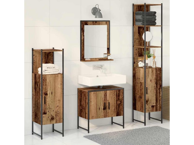 Ensemble de mobilier de salle de bain 4 pc marron cf64523 - Conforama B