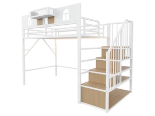 Lit mezzanine 90x200 cm VVBV LDB00616AAK-conf-NEW coloris blanc