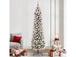 Sapin de noël - arbre de noël artificiel blanc 240 cm pvc, métal et plastique