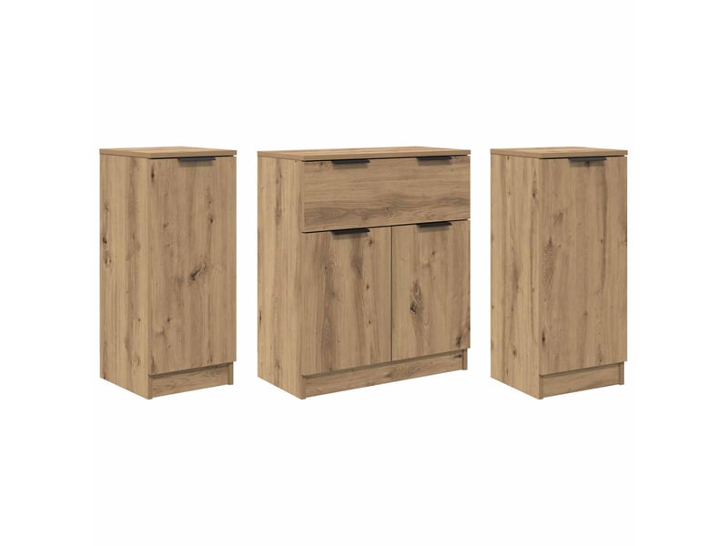  Buffet - bahut - meuble de rangement 3 pc chêne artisanal 120 x 30 x 70 cm bois d'ingénierie  - Conforama A