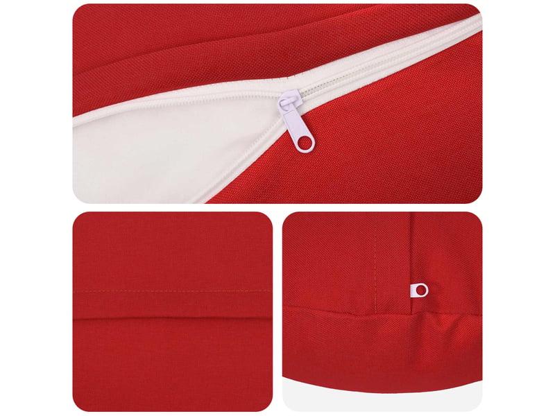  Lot de 2 coussins avec oreiller, coussins décoratifs heerlen rouge tissu cf50317  - Conforama D