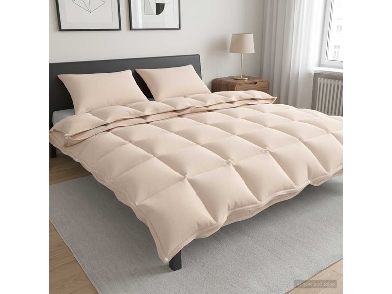  Ensemble de duvet 2 pcs - couette 240 x 220 cm kapok et polyester beige  - Conforama B