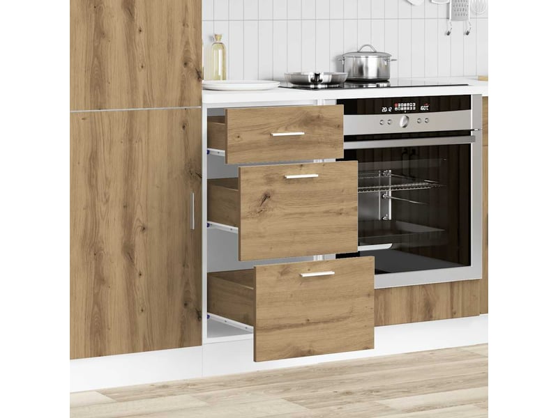  Meuble de rangement, meuble bas de cuisine chêne artisanal 40x46x81,5cm bois d'ingénierie  - Conforama C