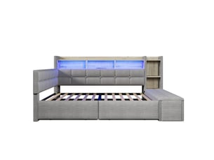 Lit banquette 140x190 cm <strong>ZOVIRA</strong> <strong></strong> coloris gris