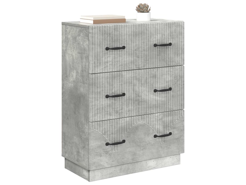  Armoire de rangement bureau, armoire à tiroirs gris béton 66 x 34,5 x 87 cm  - Conforama C