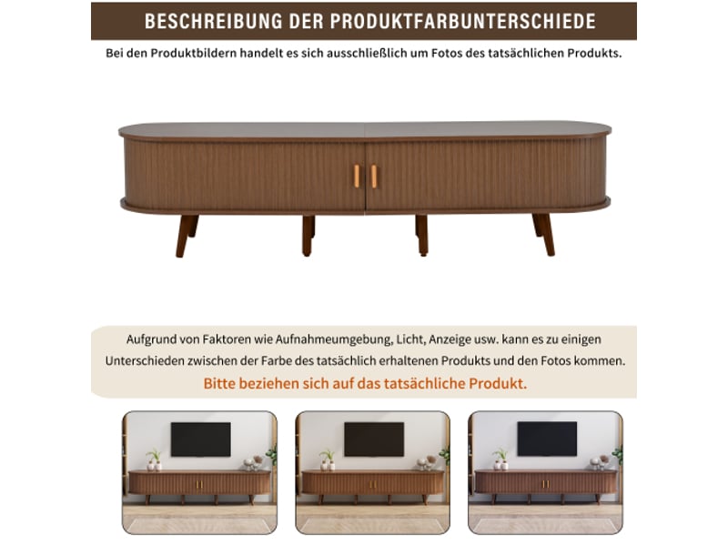  Ensemble meuble de salon 2 pièces en mdf coloris noyer avec table basse relevable, portes coulissantes et rangement  - Conforama E