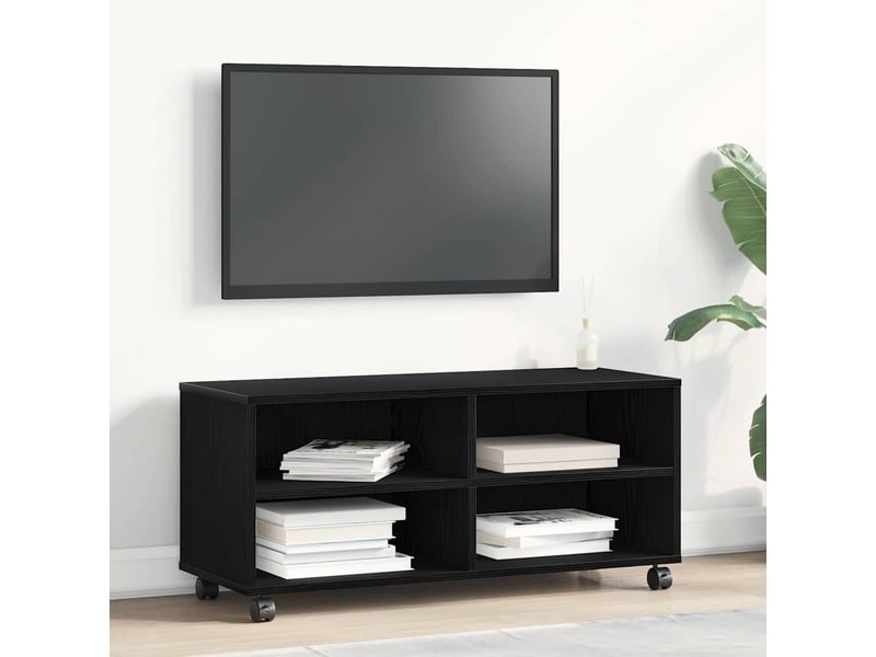  Meuble tv - banc tv - meuble de rangement 90 x 35 x 40,5 cm noir bois d'ingénierie  - Conforama B