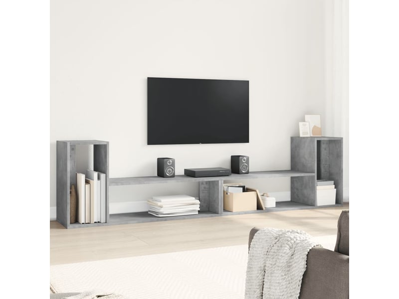  Meuble tv - banc tv - meuble de rangement gris béton  - Conforama B