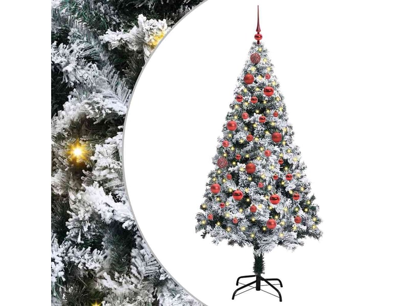 Sapin de noël artificiel, arbre de noël blanc 150 cm pvc, acier et plastique shl7814 - Conforama A