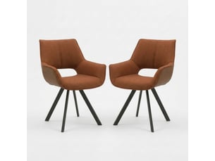 Lot de 2 chaises de salle à manger rembourrées olga - orange