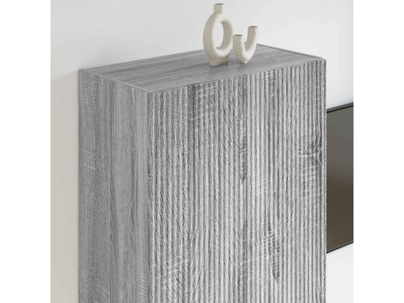  Meuble tv - banc tv - meuble de rangement mural 59,5 x 31 x 100 cm gris sonoma  - Conforama D