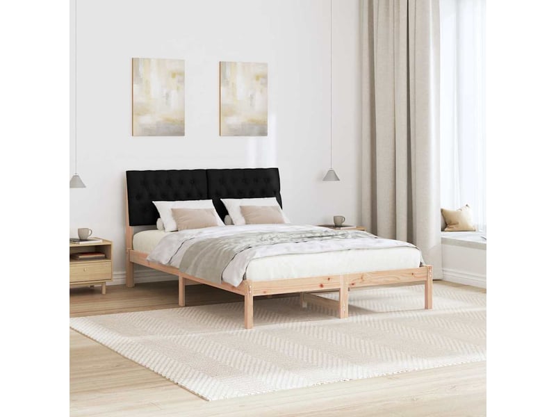  Lit double- lit adulte -  cadre de lit avec tête de lit rembourrée marron 135 x 190 cm  - Conforama C