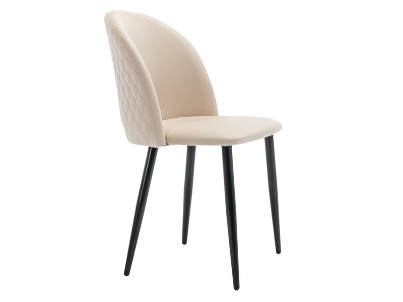  Lot de 2 chaises de salle à manger en velours beige avec pieds réglables  - Conforama A