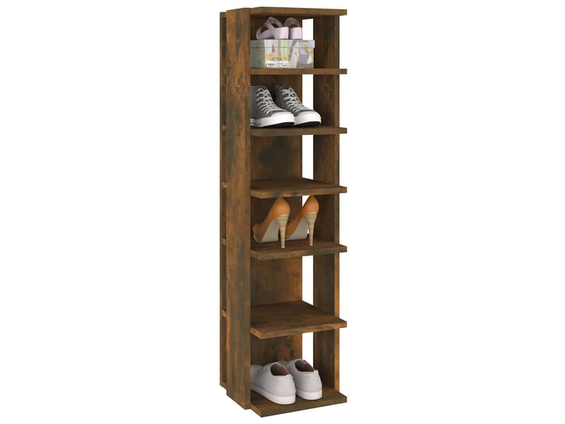  Meuble à chaussures, étagère à chaussures chêne fumé 27,5x27x102cm bois d'ingénierie  - Conforama E