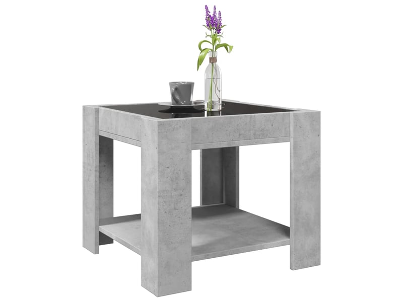  Table basse - table de salon - table à thé avec led gris béton 53x53x45 cm bois d'ingénierie  - Conforama E