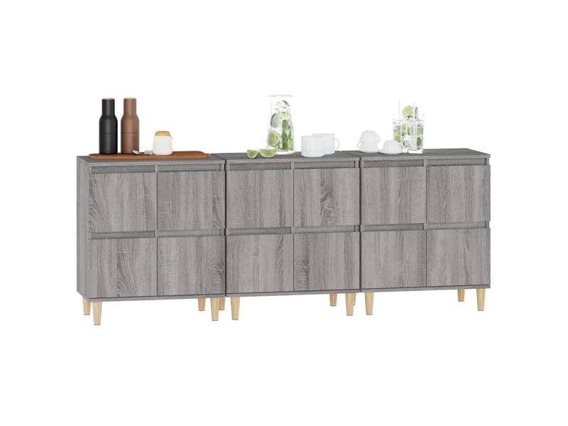  Buffets 3 pcs - bahut - meuble de rangement sonoma gris 60x35x70 cm bois d'ingénierie  - Conforama D