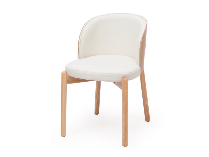  Lot de 6 chaises de salle à manger en bois et lin, 57 x 49 x 74 cm, naturel  - Conforama A