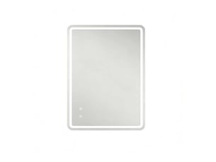 Miroir de salle de bains led 80x60 cm argenté, verre, éclairage réglable et fonction antibuée murale