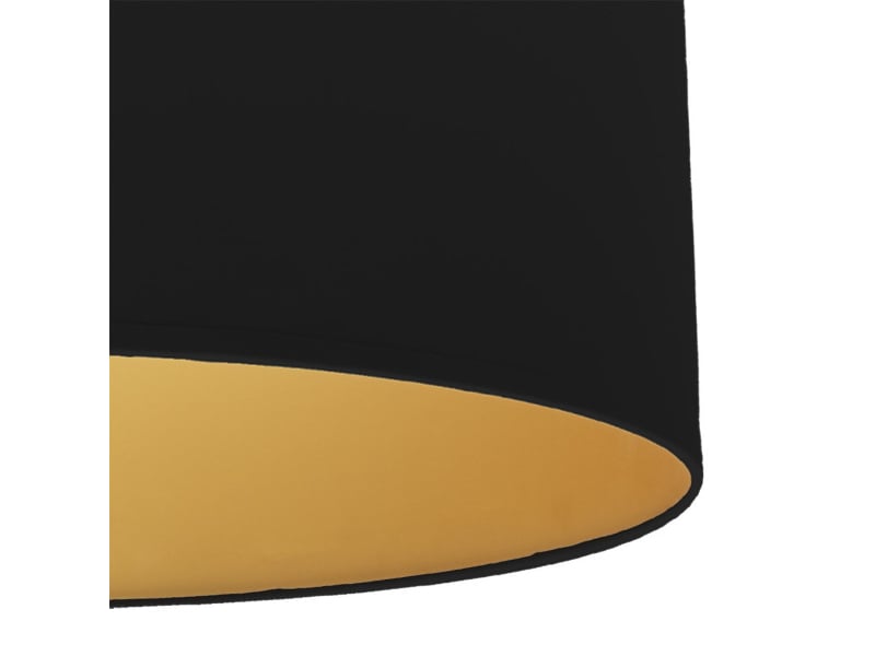  Fabrilamp anuska grande lampe à poser noir doré, abat-jour textile intérieur doré, 1 x e27, 62 cm 188671109 - Conforama C