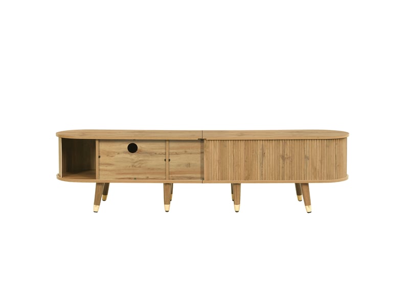  Meuble tv avec portes coulissantes, 175 cm, effet bois  - Conforama C