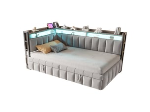 Lit gigogne 90x200 cm <strong></strong>  <strong></strong> coloris gris