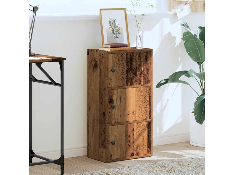  Bibliothèque, meuble de rangement salon vieux bois 40x24x77 cm bois d'ingénierie  - Conforama C