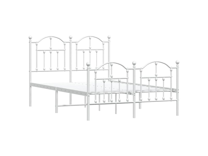  Lit double- lit adulte -  cadre de lit métal sans matelas et pied de lit blanc 120x190 cm  - Conforama B